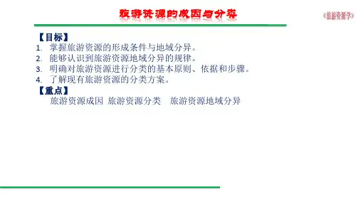 旅游资源成因及分类