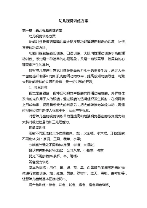 幼儿视觉训练方案