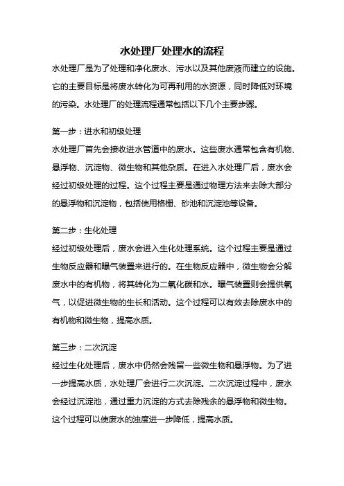 水处理厂处理水的流程