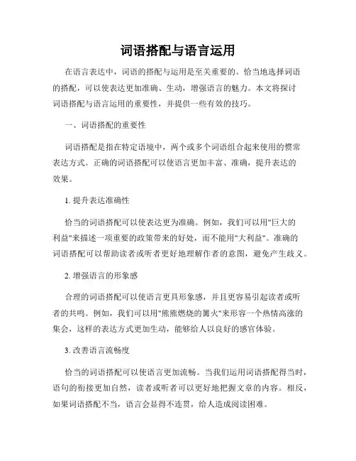 词语搭配与语言运用