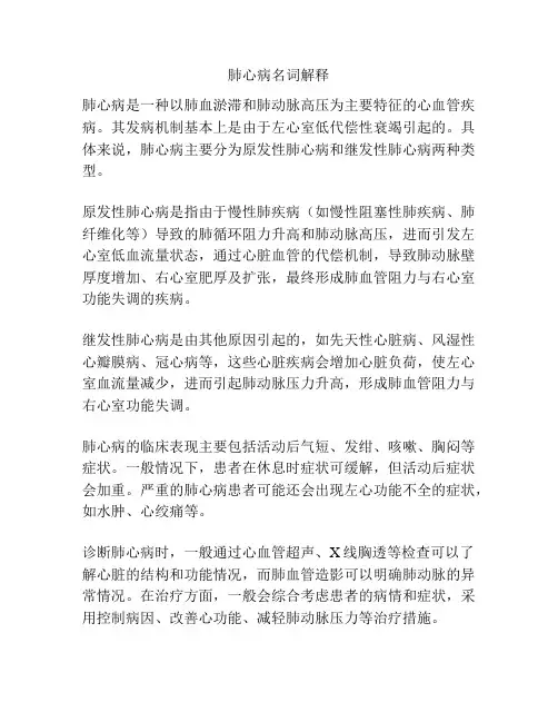 肺心病名词解释