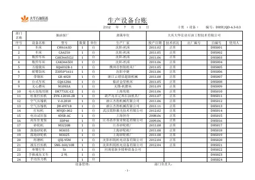 工具、刃具台账11