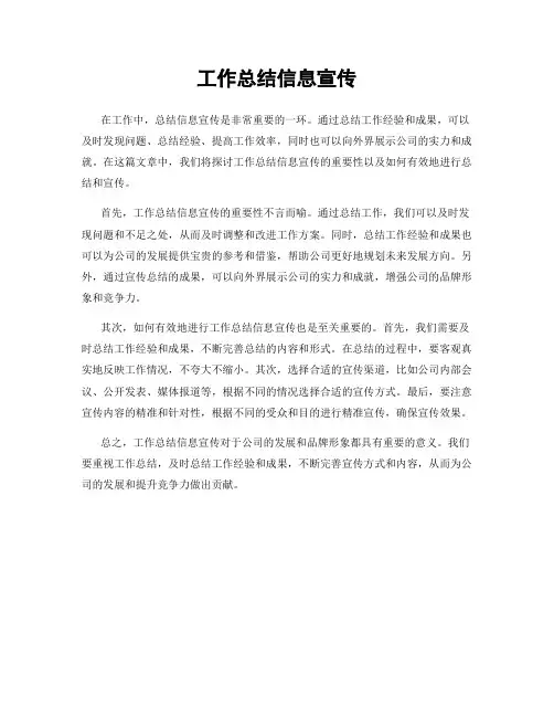 工作总结信息宣传