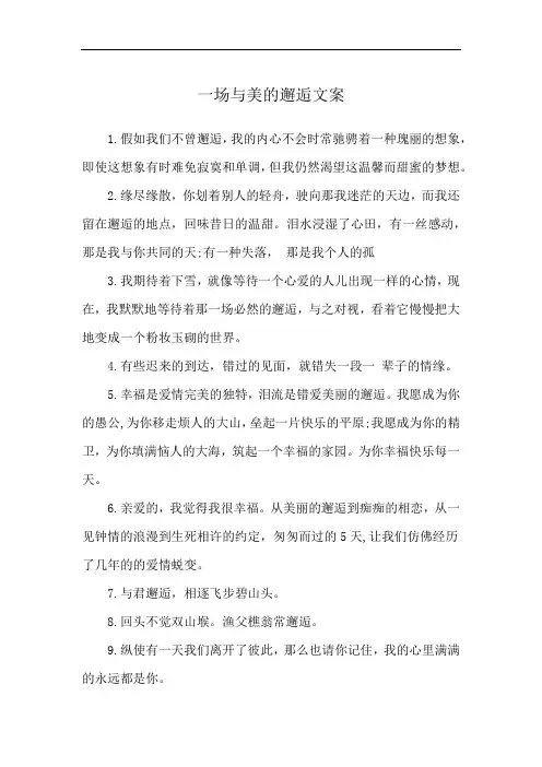 一场与美的邂逅文案