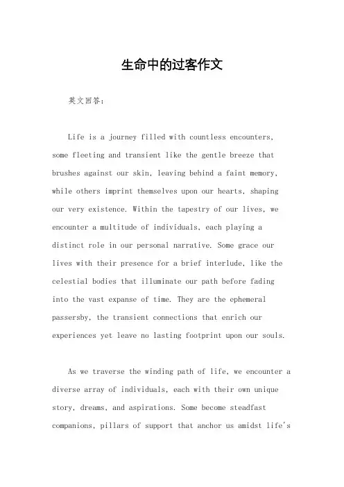 生命中的过客作文