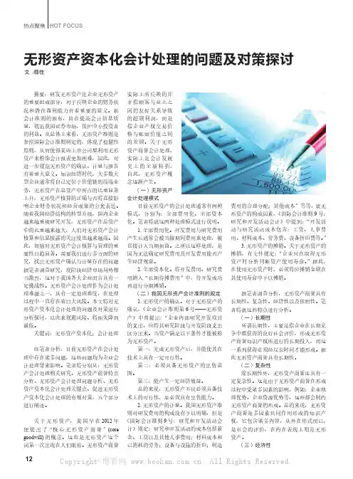 无形资产资本化会计处理的问题及对策探讨