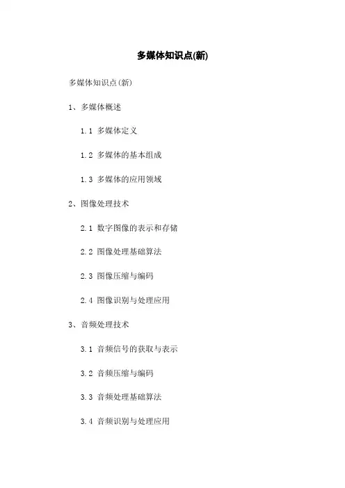 多媒体知识点(新)