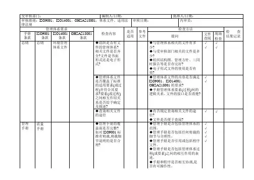 三体系内审检查表