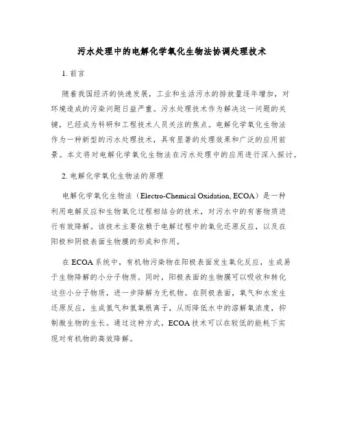 污水处理中的电解化学氧化生物法协调处理技术