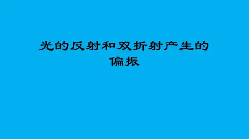高二物理竞赛课件：光的反射和双折射产生的偏振