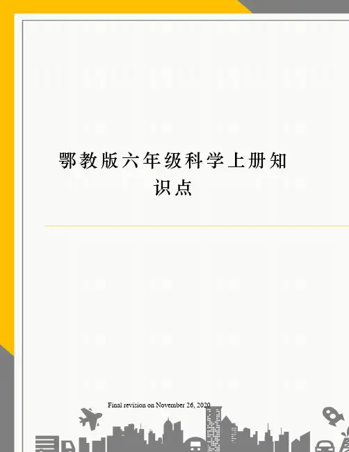 鄂教版六年级科学上册知识点