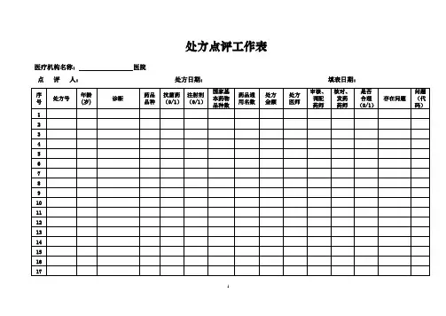 处方点评工作表(完整版)