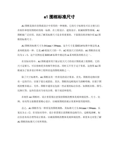 a1图框标准尺寸