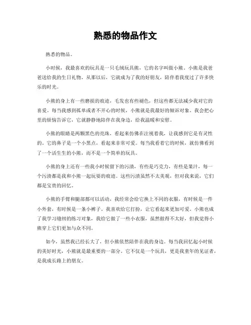 熟悉的物品作文