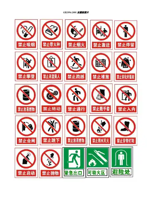 安全标志牌大全