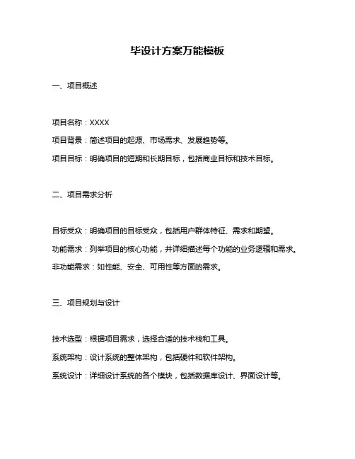 毕设计方案万能模板