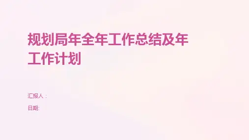 规划局年全年工作总结及年工作计划