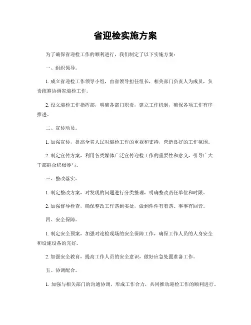 省迎检实施方案