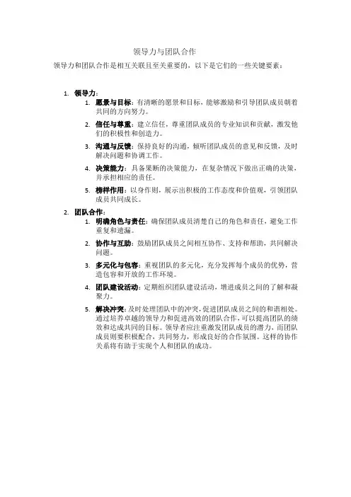 领导力与团队合作