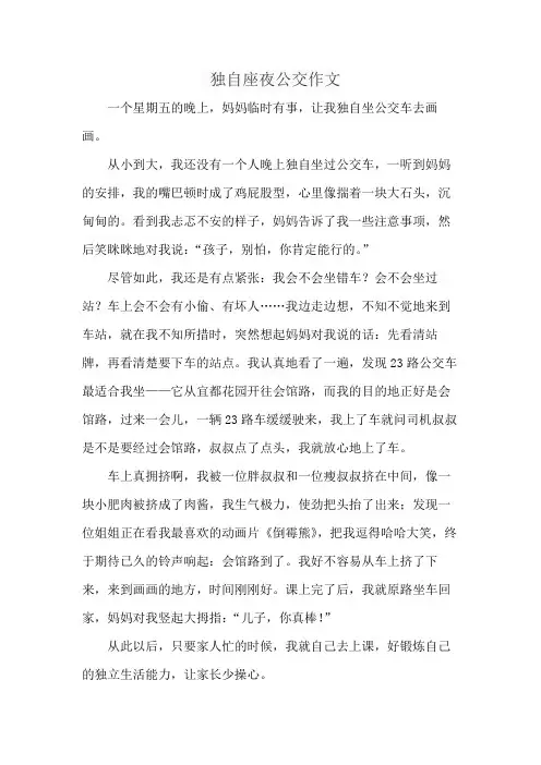 独自座夜公交作文