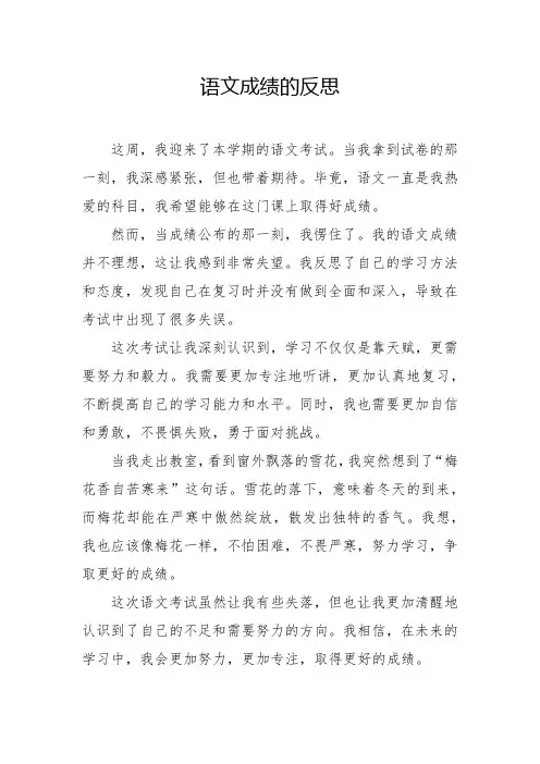 周记语文成绩反思400字加上雪