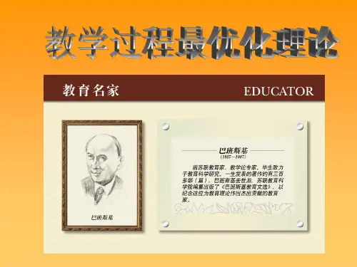 教学过程最优化理论