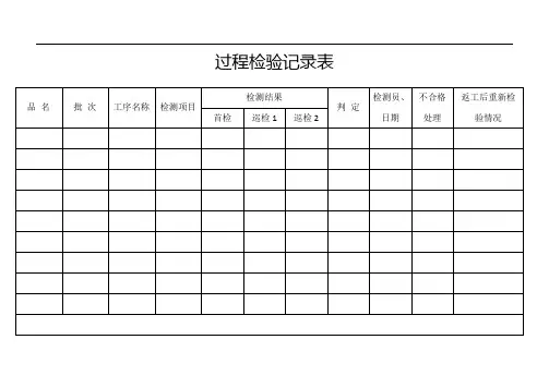 过程检验记录表