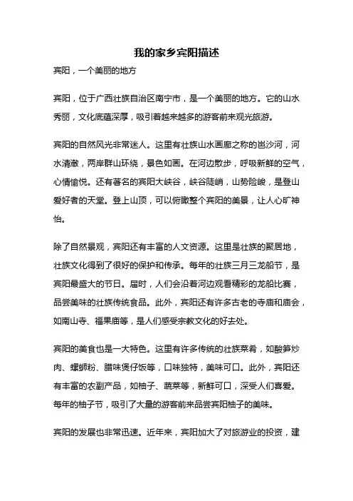 我的家乡宾阳描述