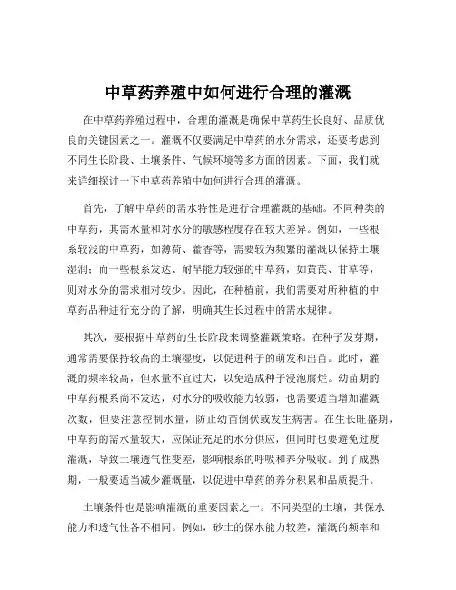 中草药养殖中如何进行合理的灌溉