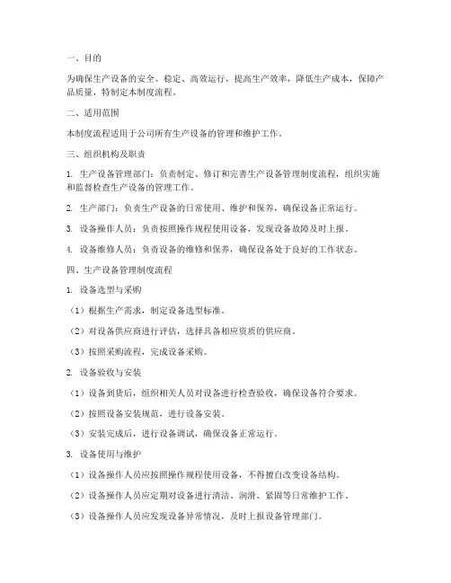 生产设备管理制度流程
