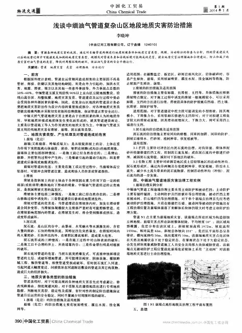 浅谈中缅油气管道复杂山区地段地质灾害防治措施