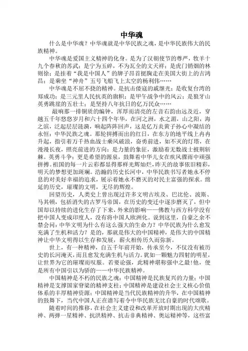 中华魂 ——中华精神