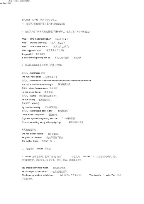 新人教版｜八年级下册英语所有语法全汇总