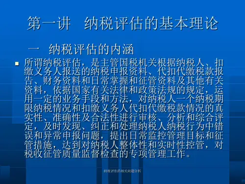 纳税评估的相关问题分析课件
