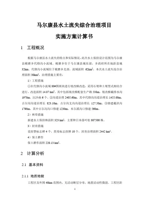 谷坊计算书