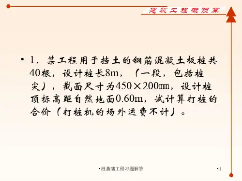 桩基础工程习题解答课件