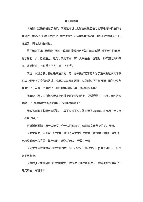 《美丽的谎言》阅读练习及答案