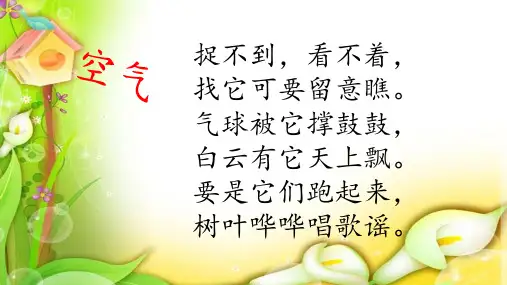 苏教版一年级下册科学课件-找空气(课件共18张)