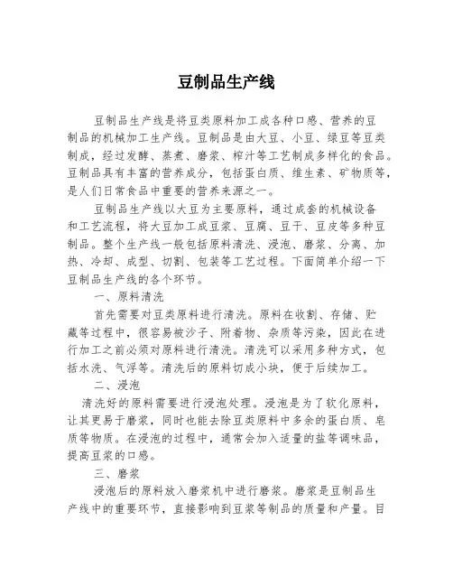 豆制品生产线