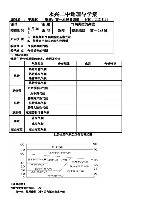 《气候类型的判读》优秀教案
