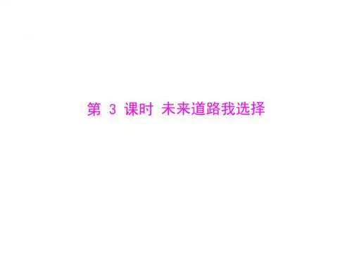 思想品德：第十课-第3课时-未来道路我选择--配套课件(人教版九年级)(新编2019)