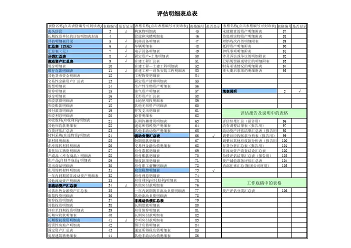 评估明细表总表