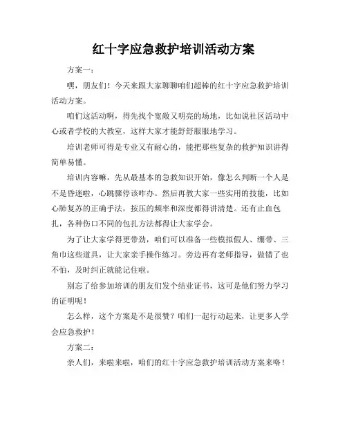 红十字应急救护培训活动方案