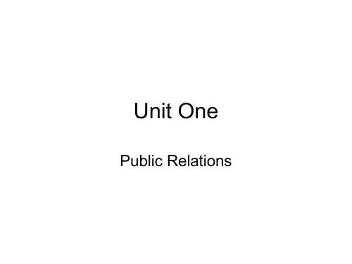 英语口译基础Unit One