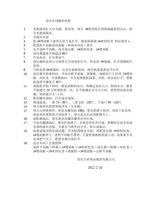 浸出车间操作流程