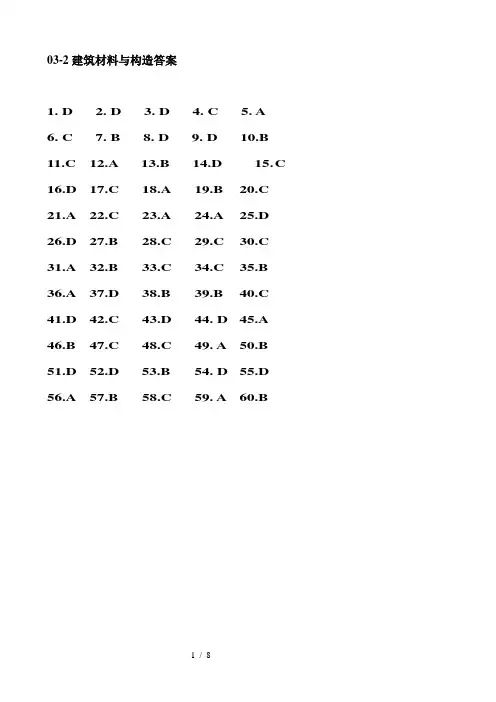 2004年注册建筑师考试-材料