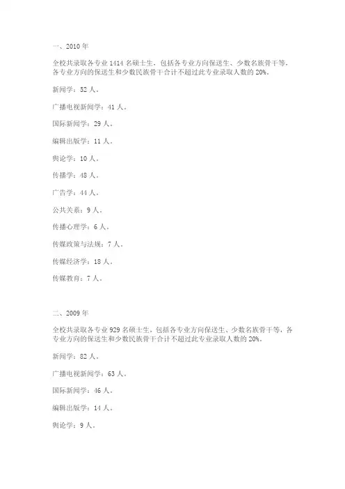 过去两年的录取人数)