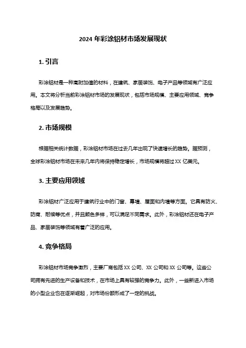 2024年彩涂铝材市场发展现状