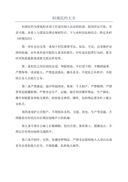 村规民约大全