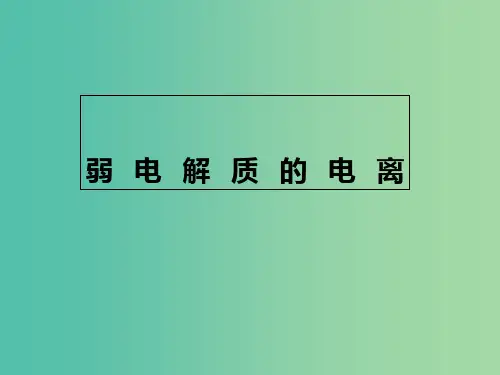 2018年高中化学 第3章 物质在水溶液中的行为 3.2.1 弱电解质的电离课件12 鲁科版选修4